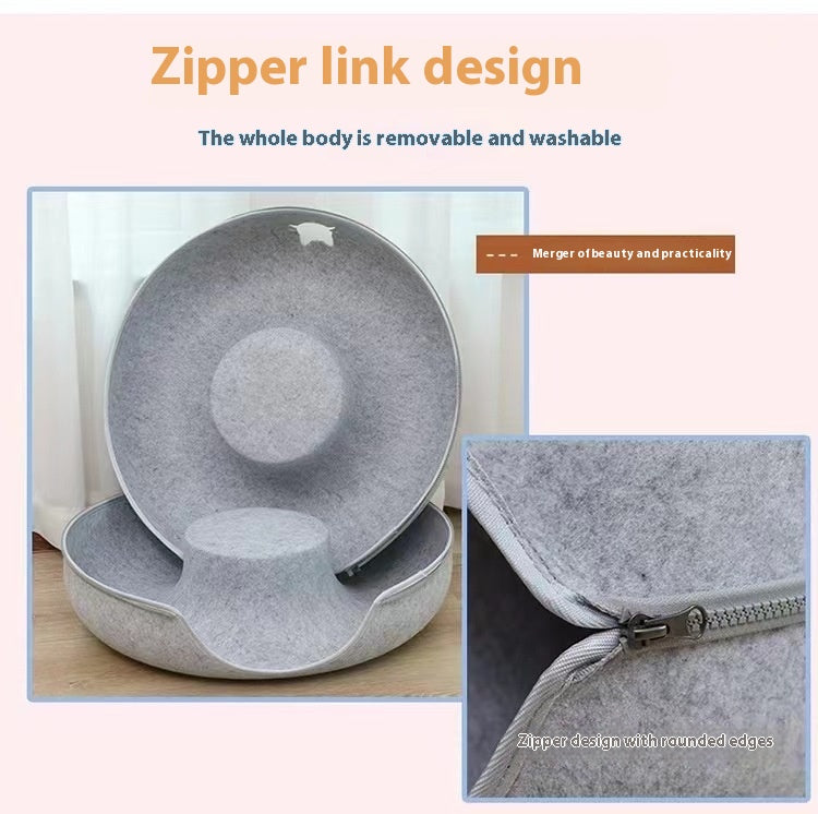 Comfortable Round Pet Tunnel Bed Soft Sleeping Nest