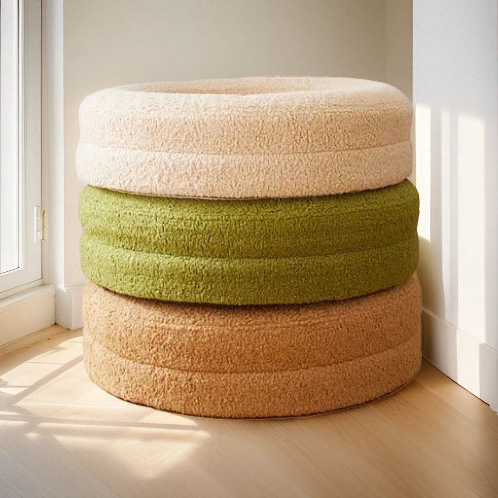 Solid Color Round Pet Bed Leisure Comfort Nest