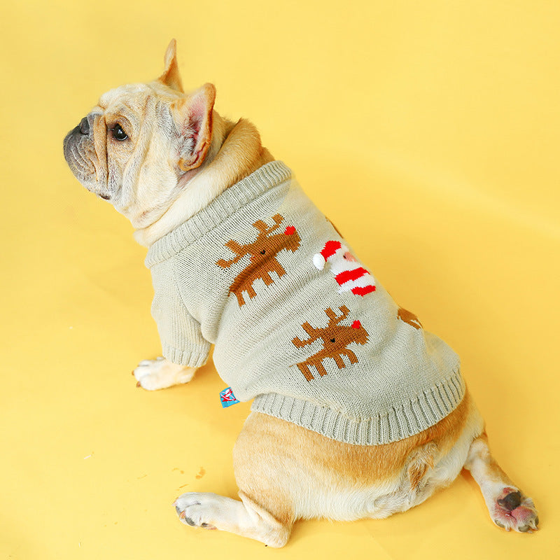 Pet Christmas Sweater Warm Festive Holiday Winter Clothing Outfit