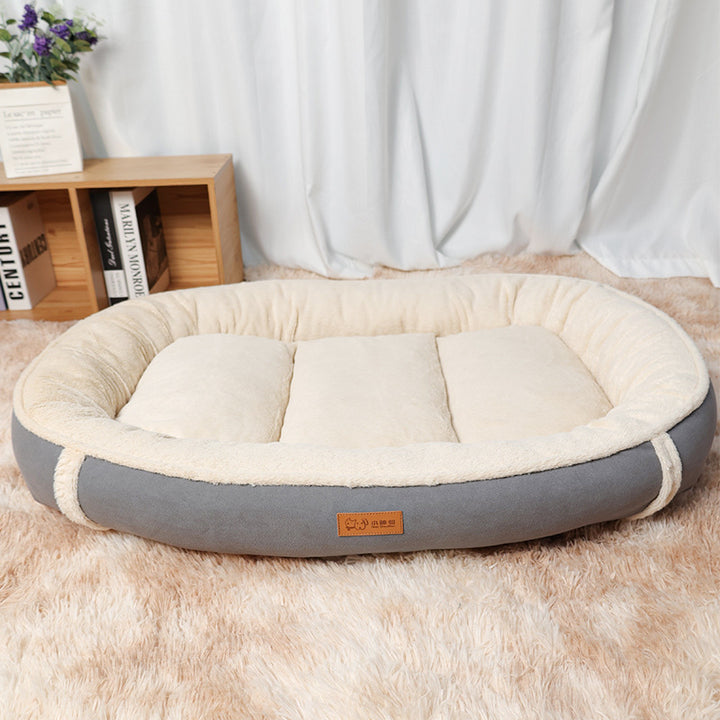 Linen Round Pet Bed Non Slip Comfort Sleeping Mat