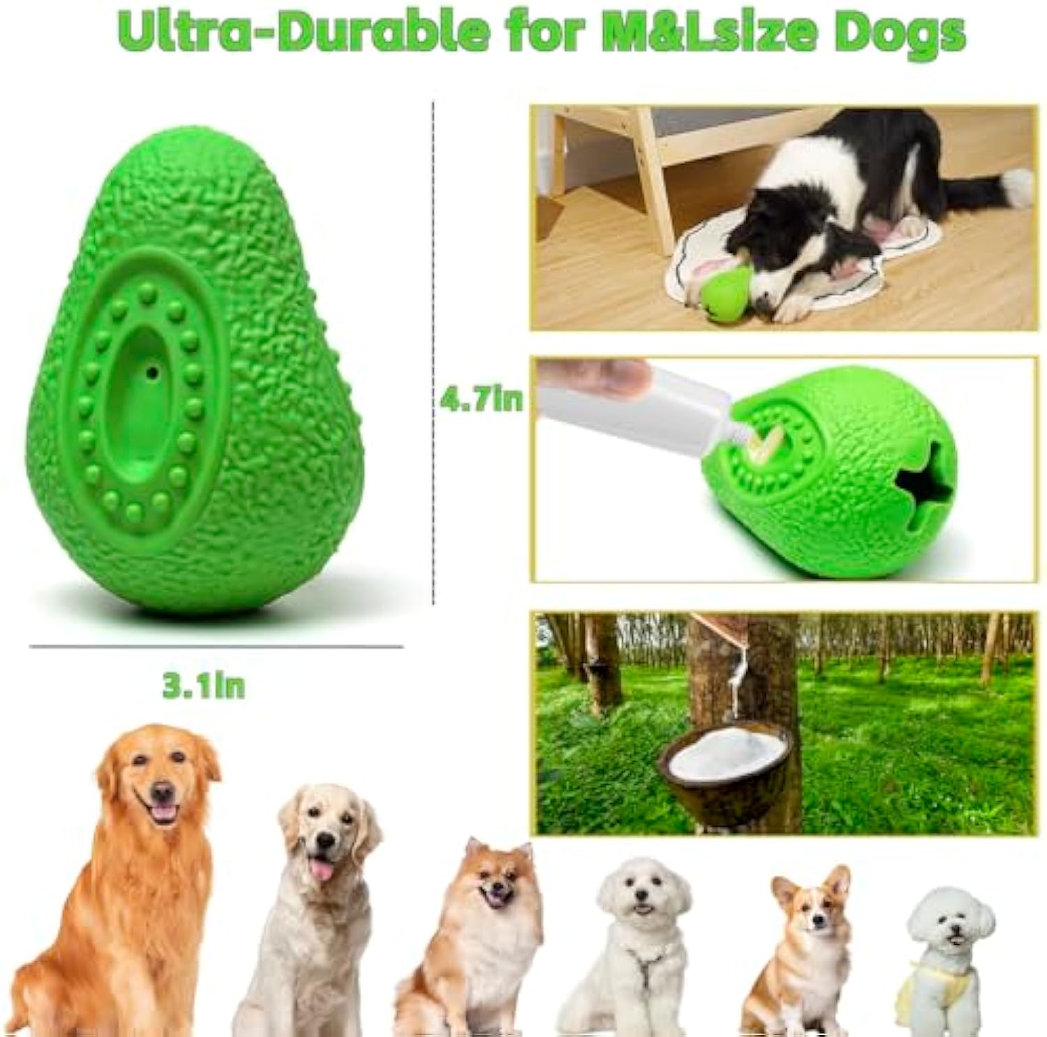Indestructible Rubber Pet Chew Toy For Aggressive Chewers And Teething