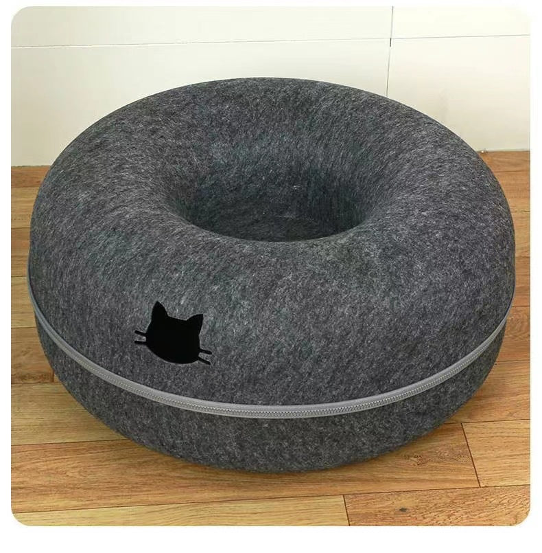 Comfortable Round Pet Tunnel Bed Soft Sleeping Nest