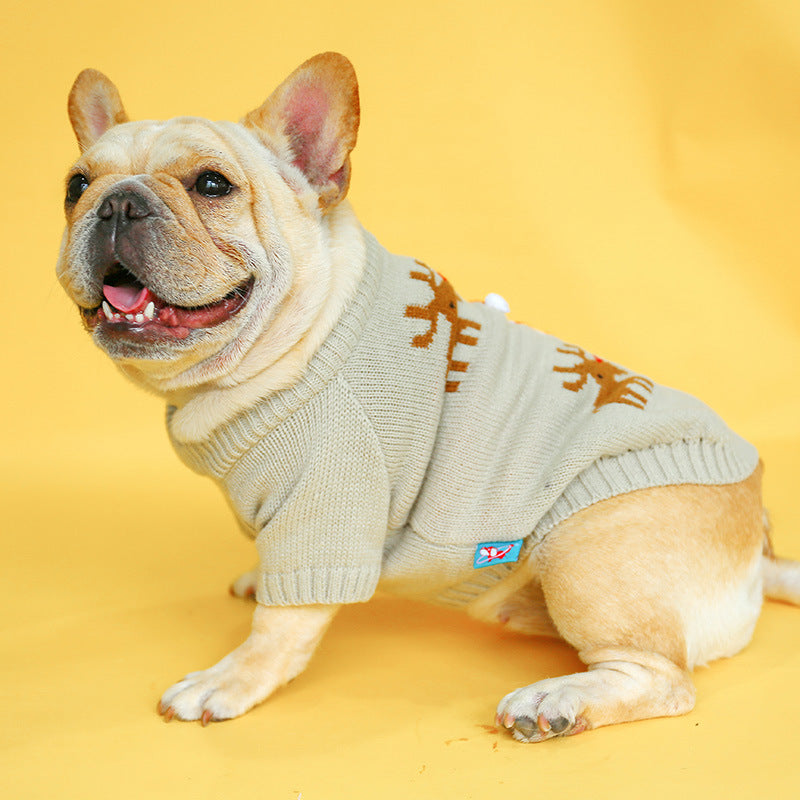 Pet Christmas Sweater Warm Festive Holiday Winter Clothing Outfit