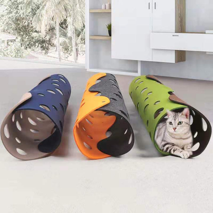 Removable Felt Pet Tunnel Toy For Play And Exercise