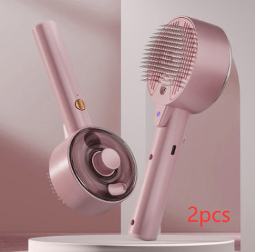 Self Cleaning Pet Hair Remover Steam Grooming Brush For Fur Removal