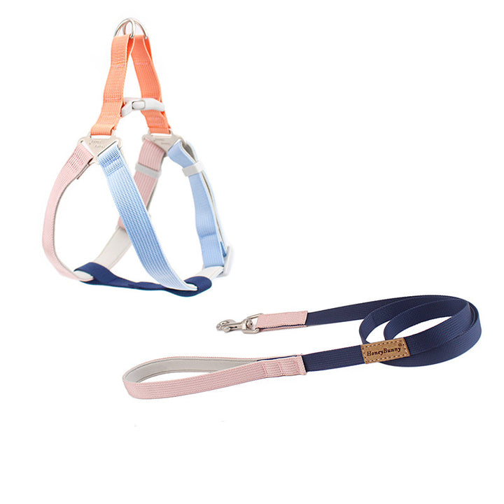 Colorful Outdoor Pet Chest Back Handheld Rope Leash For Walking