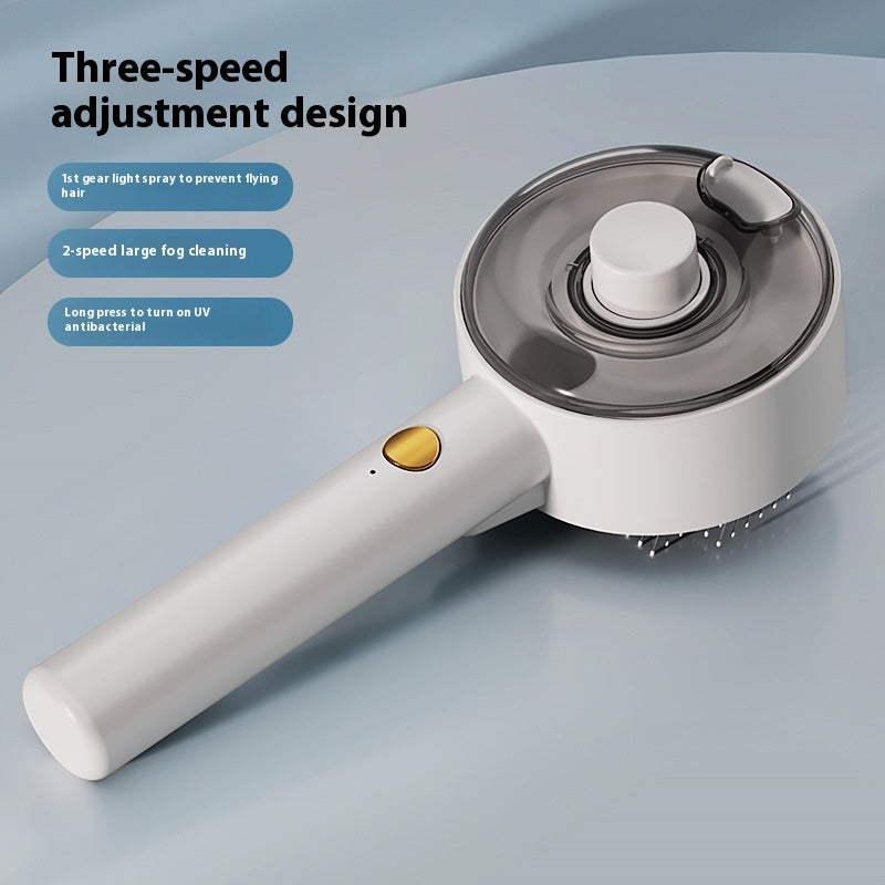 Self Cleaning Pet Hair Remover Steam Grooming Brush For Fur Removal