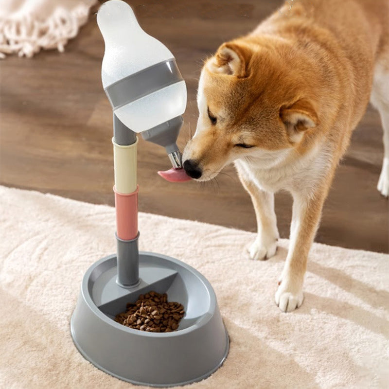 Pet Standing Water Dispenser Adjustable Height Automatic Feeding Bowl