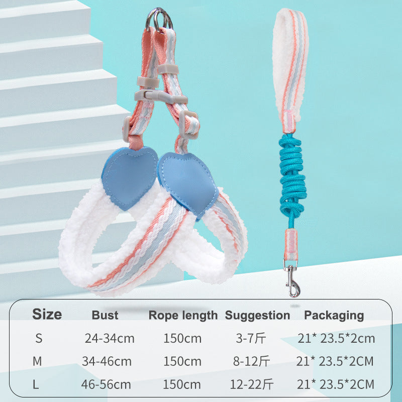 Breathable Pet Chest Vest Leash For Summer Walking And Control
