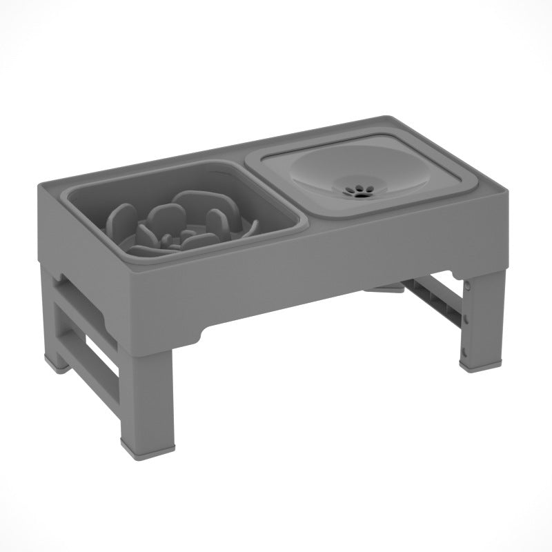Adjustable Height Pet Double Stainless Steel Feeding Bowl Stand