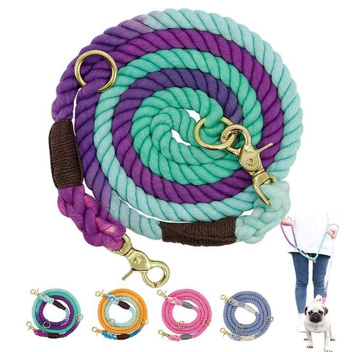 Multicolor Cotton Pet Long Leash For Training And Walking