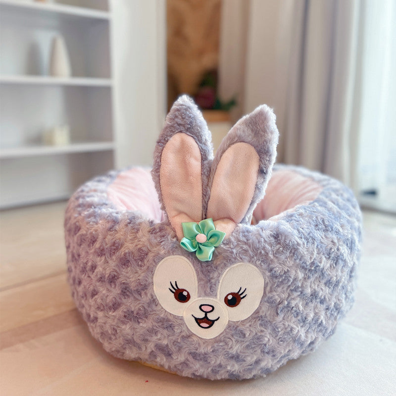 Cartoon Plush Round Pet Nest Four Seasons Cushion