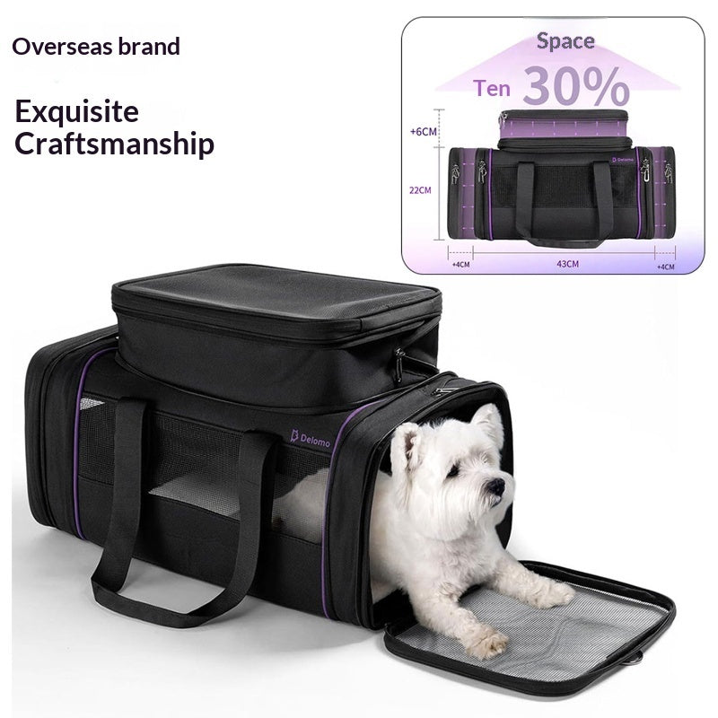 Portable Pet Carrier Travel Soft Expandable Airline Bag