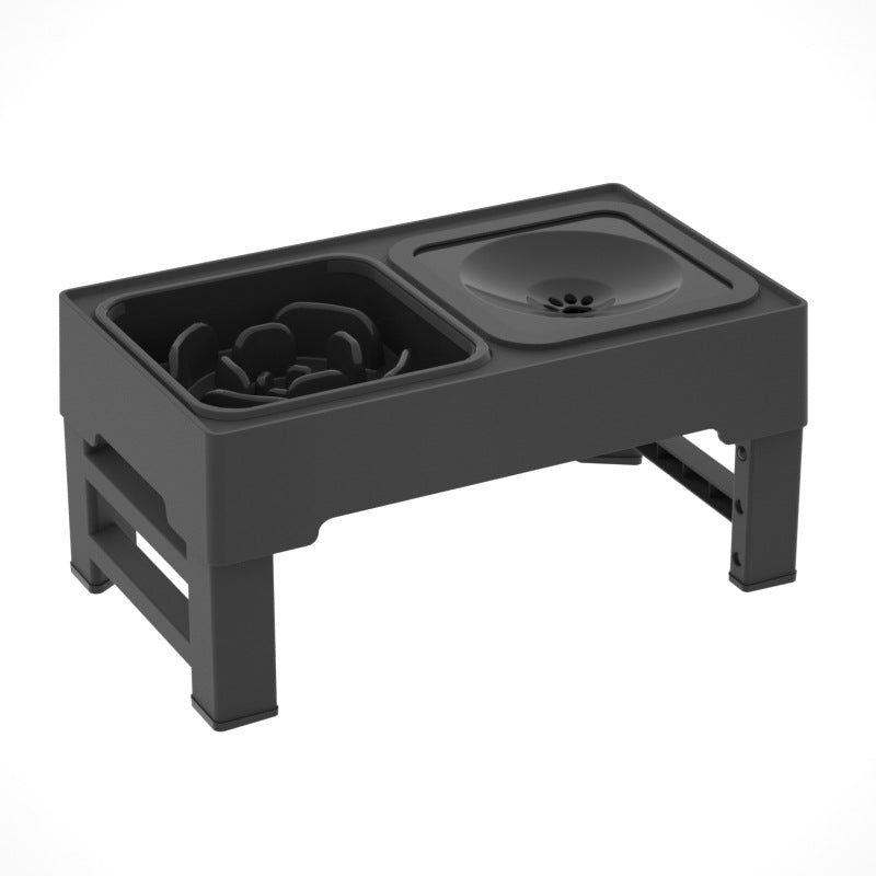 Adjustable Height Pet Double Stainless Steel Feeding Bowl Stand