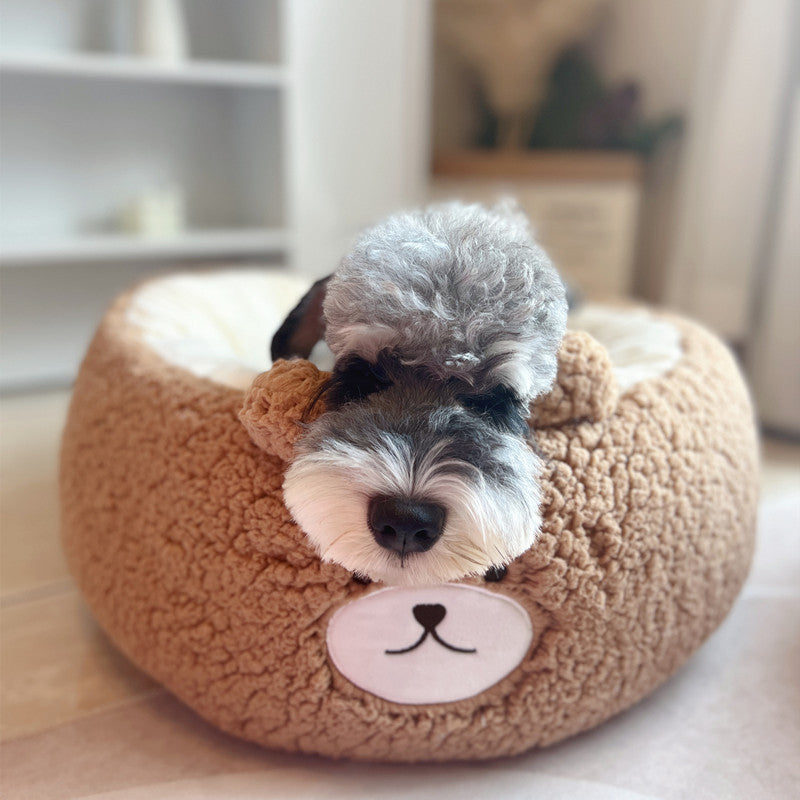 Cartoon Plush Round Pet Nest Four Seasons Cushion