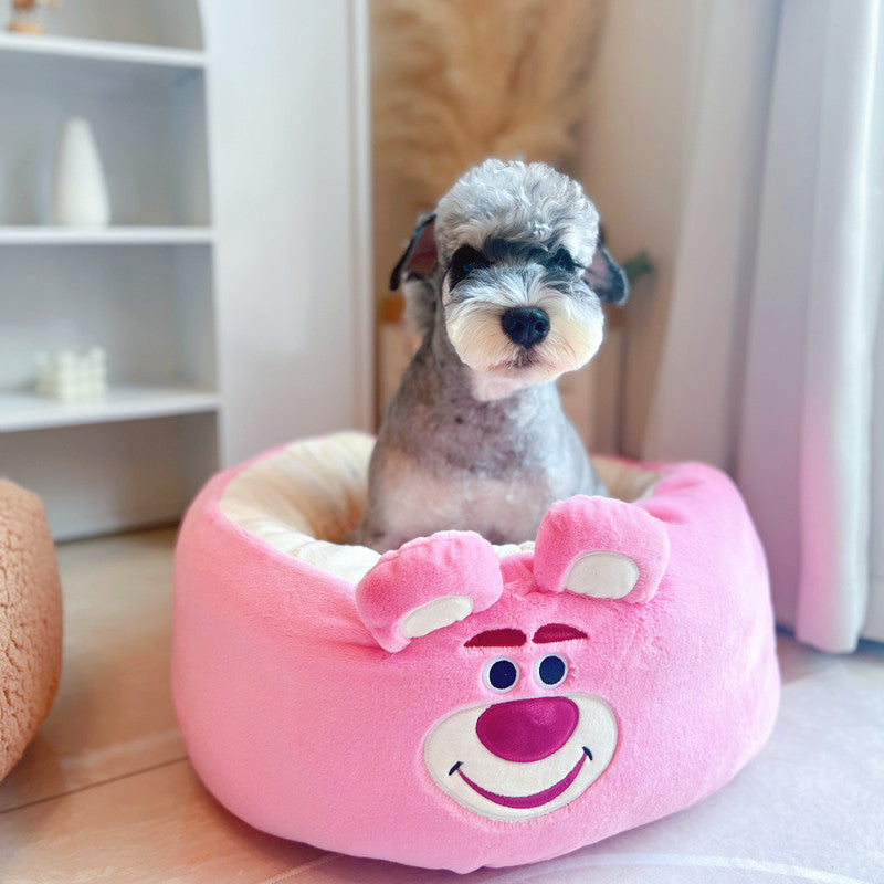 Cartoon Plush Round Pet Nest Four Seasons Cushion