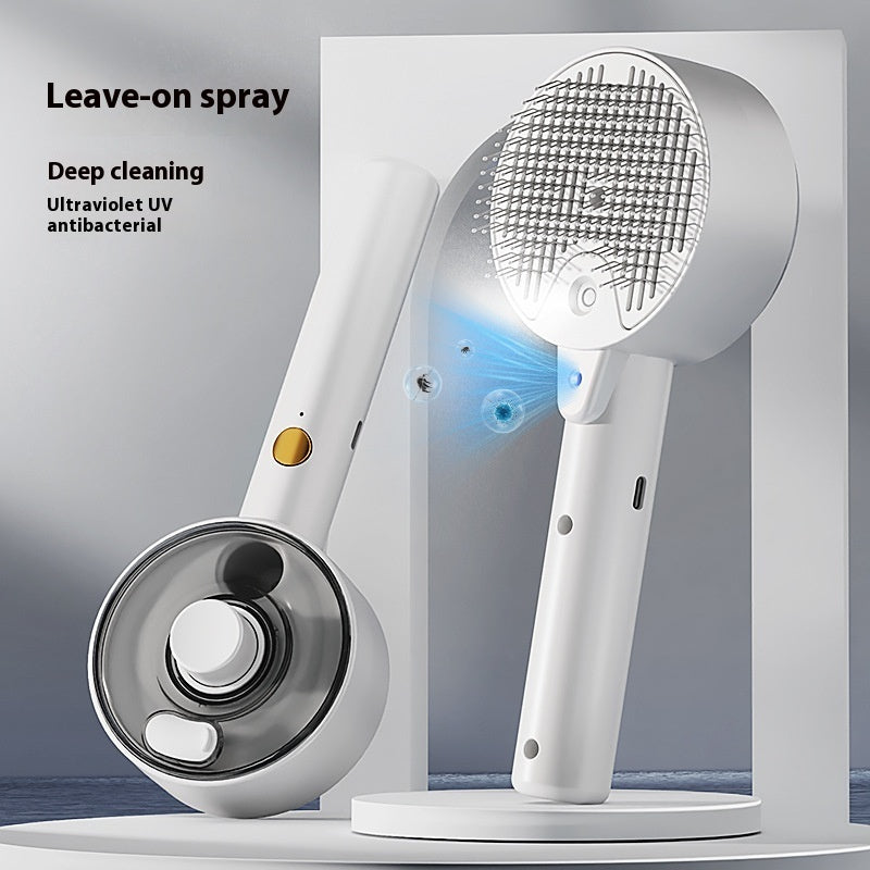 Self Cleaning Pet Hair Remover Steam Grooming Brush For Fur Removal