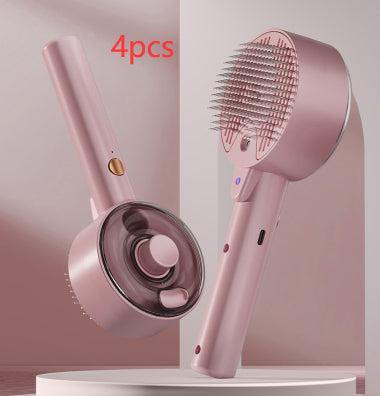 Self Cleaning Pet Hair Remover Steam Grooming Brush For Fur Removal