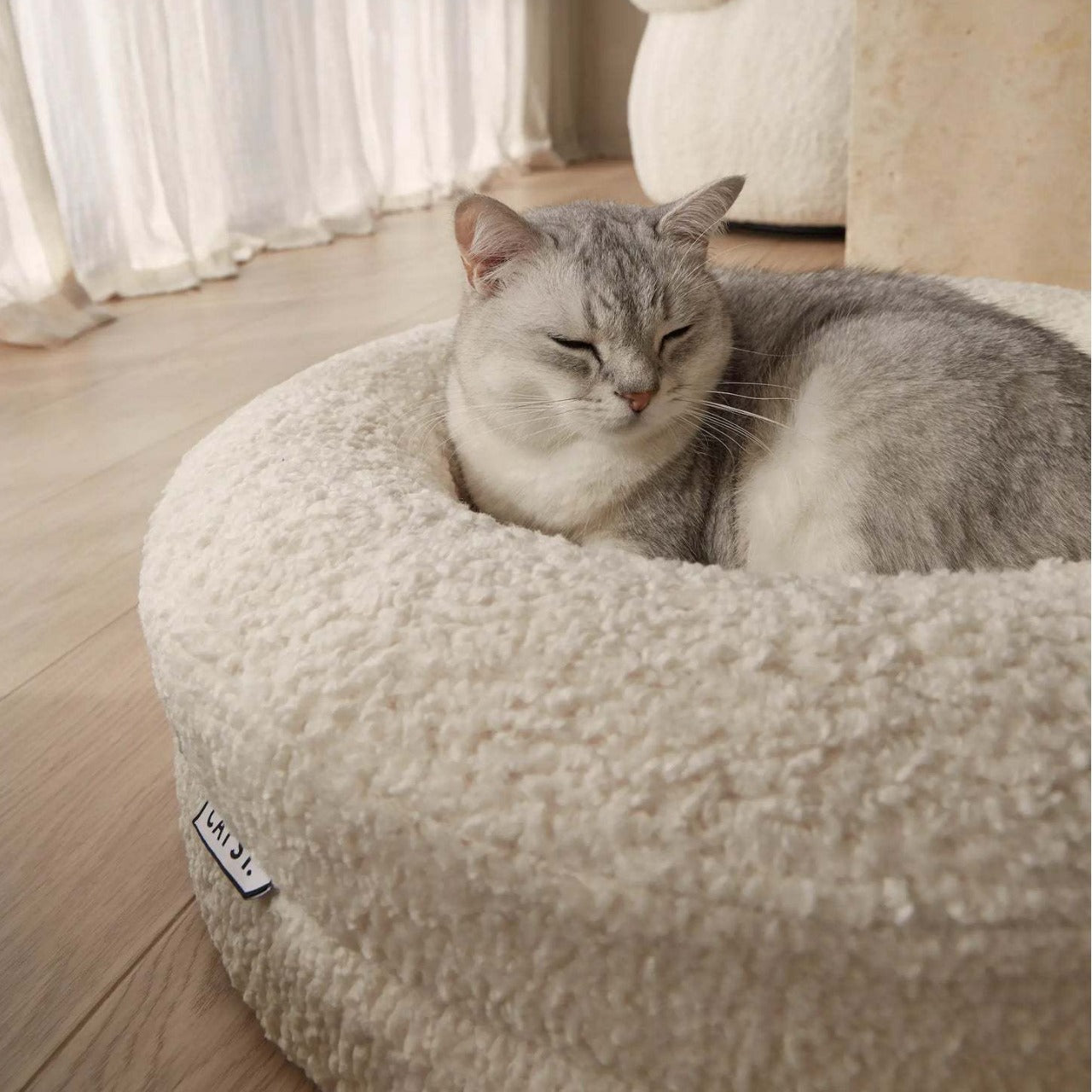 Solid Color Round Pet Bed Leisure Comfort Nest