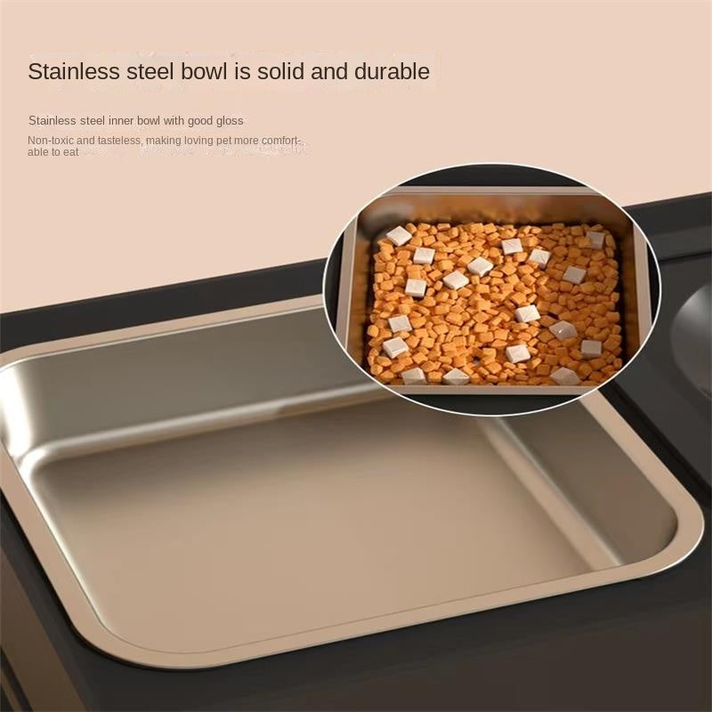Adjustable Height Pet Double Stainless Steel Feeding Bowl Stand