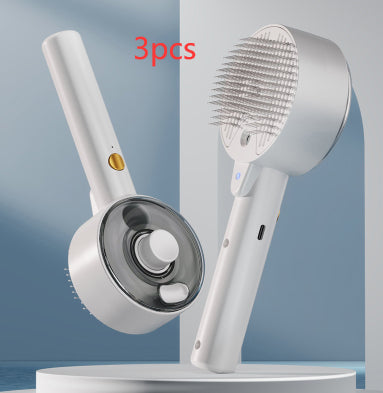 Self Cleaning Pet Hair Remover Steam Grooming Brush For Fur Removal