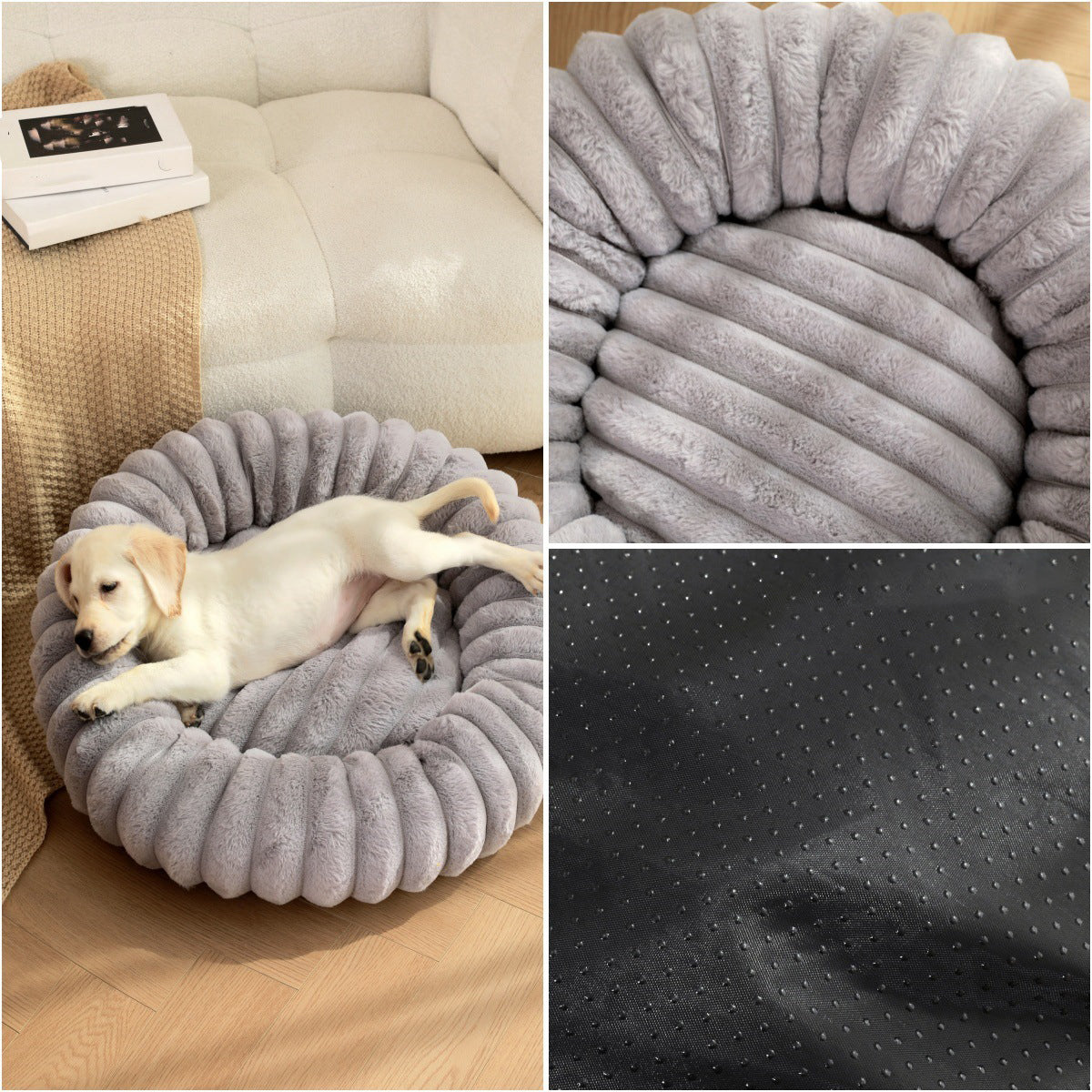 Plush Round Pet Nest Warm Winter Sleeping Bed