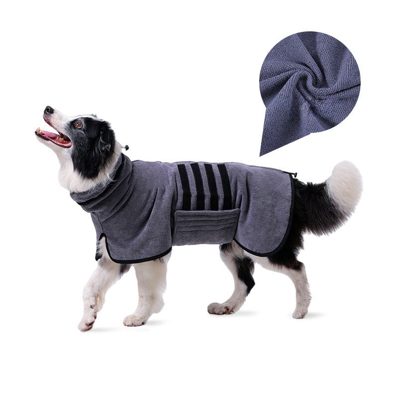 Pet Adjustable Bathrobe Absorbent Drying Grooming Clothes